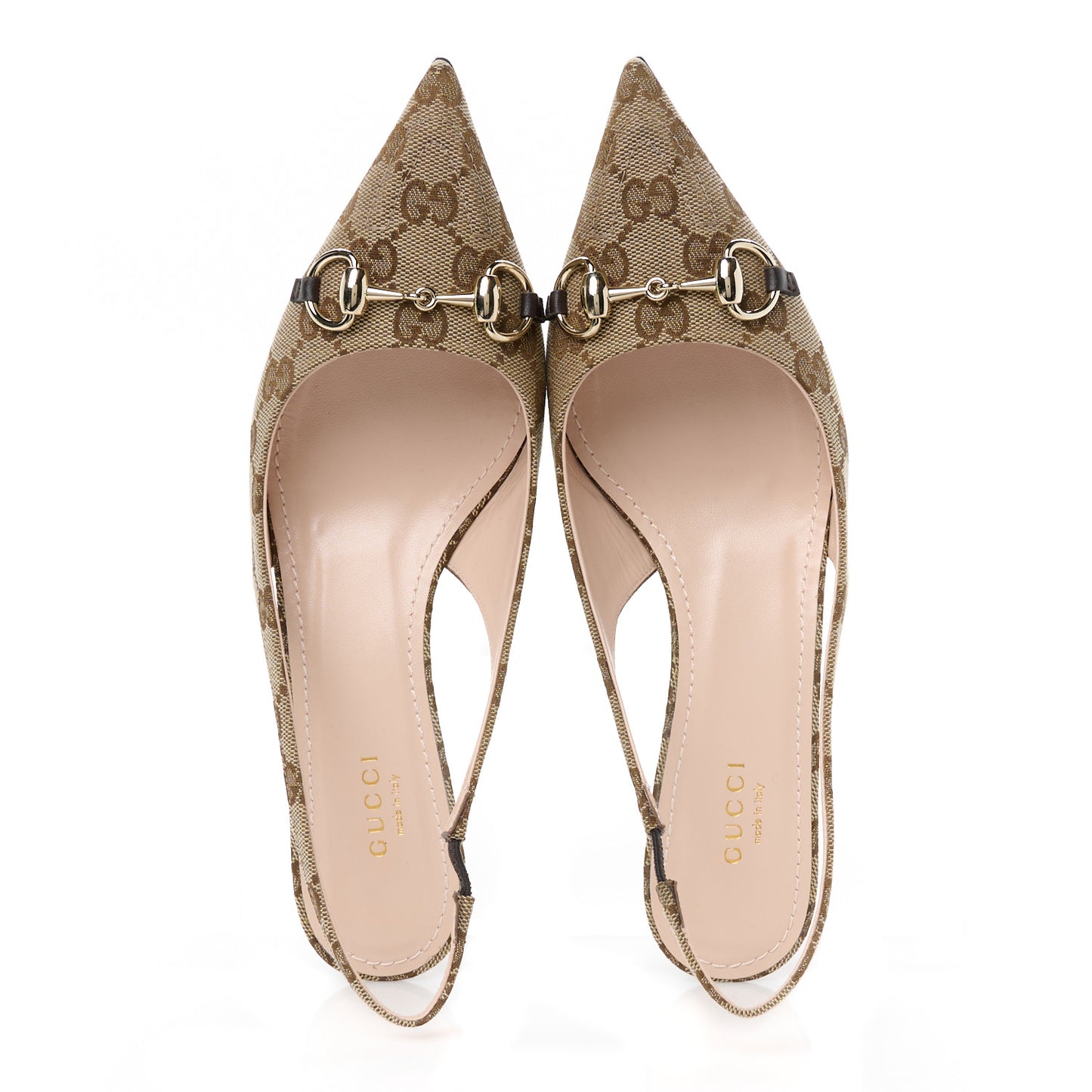 Monogram Horsebit 35mm Slingback Pumps 39 Beige Ebony Cocoa 37.5 Beige Ebony Cocoa