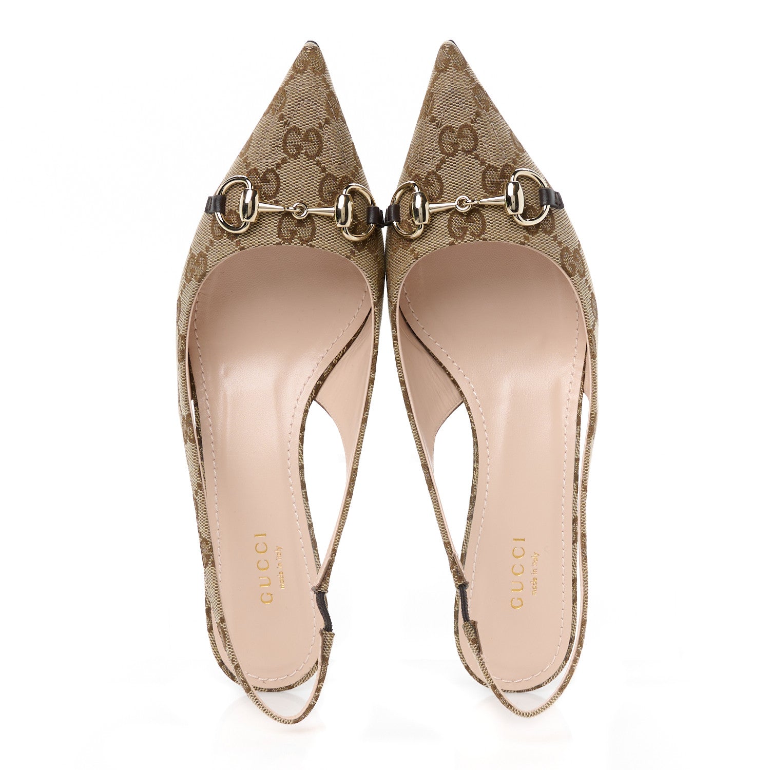 Gucci Monogram Horsebit 35mm Slingback Pumps 39 Beige Ebony Cocoa 37.5 Beige Ebony Cocoa 2 of 11