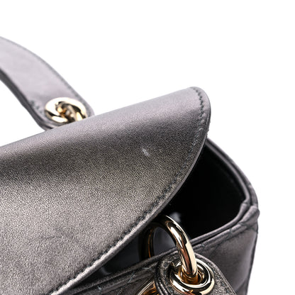 Christian Dior Lambskin Cannage Small My ABCDior Lady Dior Metallic Grey 9 of 11