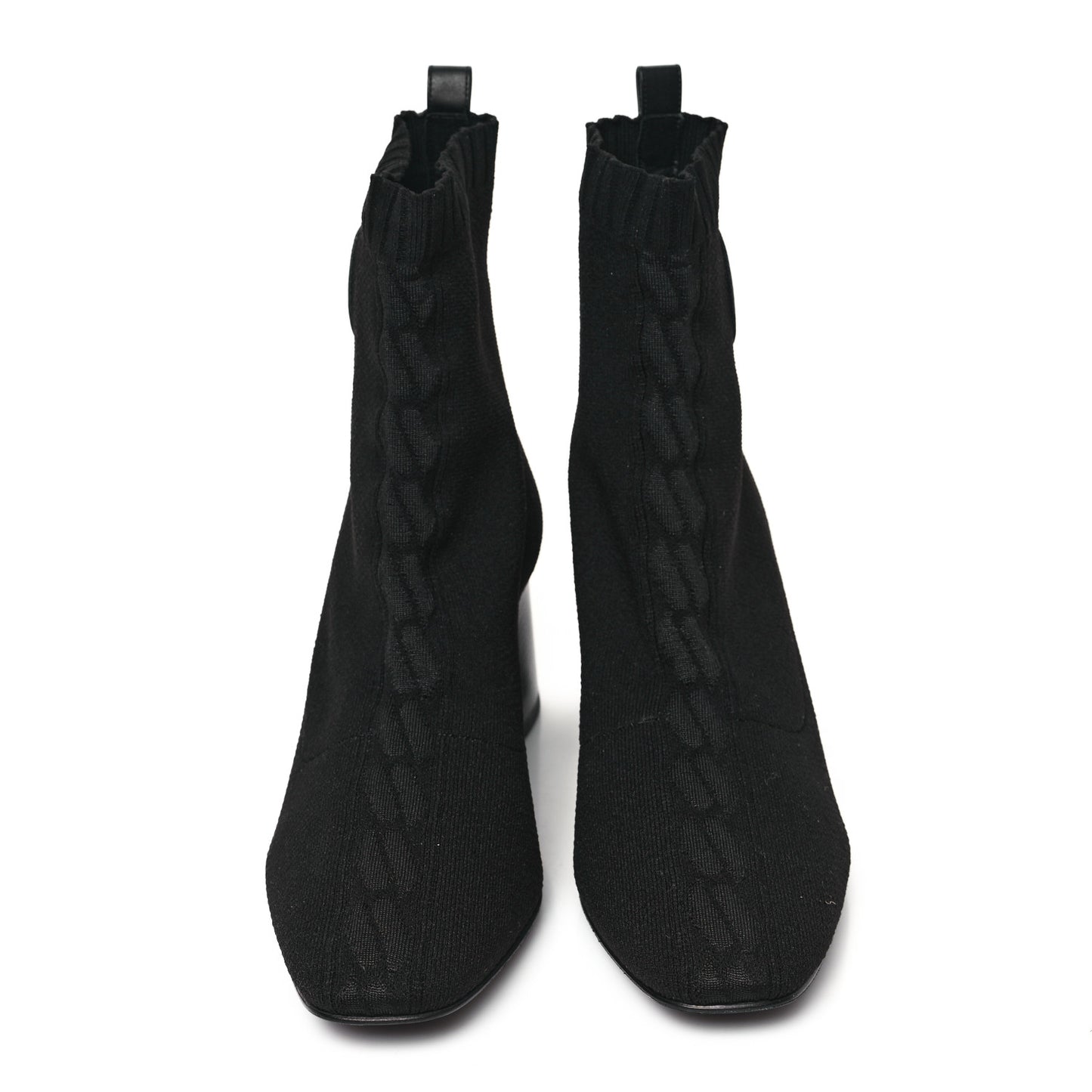 Knit Calfskin Jenna 60 Ankle Boots 41 Black