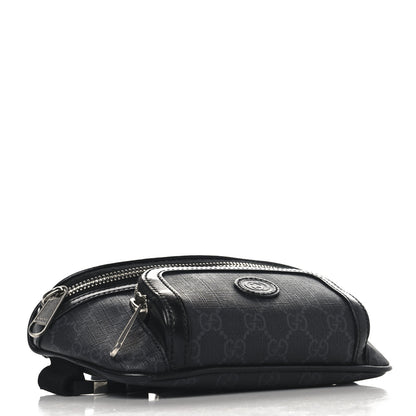 Gucci GG Supreme Monogram Textured Calfskin Retro Interlocking G Belt Bag Black 4 of 11