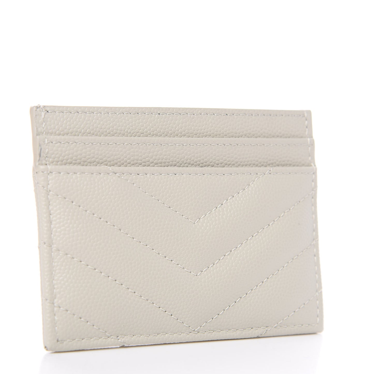 Grain De Poudre Matelasse Chevron Monogram Credit Card Case Crema Soft