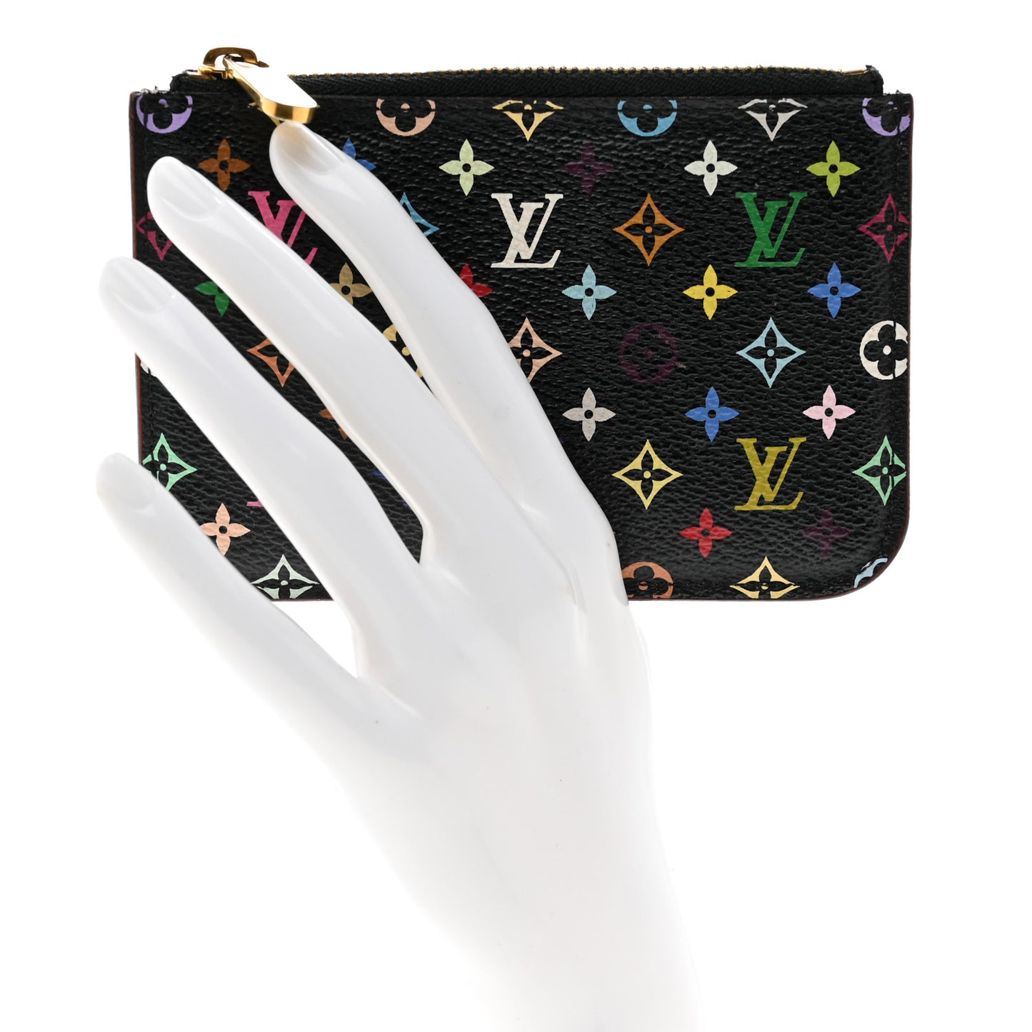 Monogram Multicolor Key Pouch Black Violet