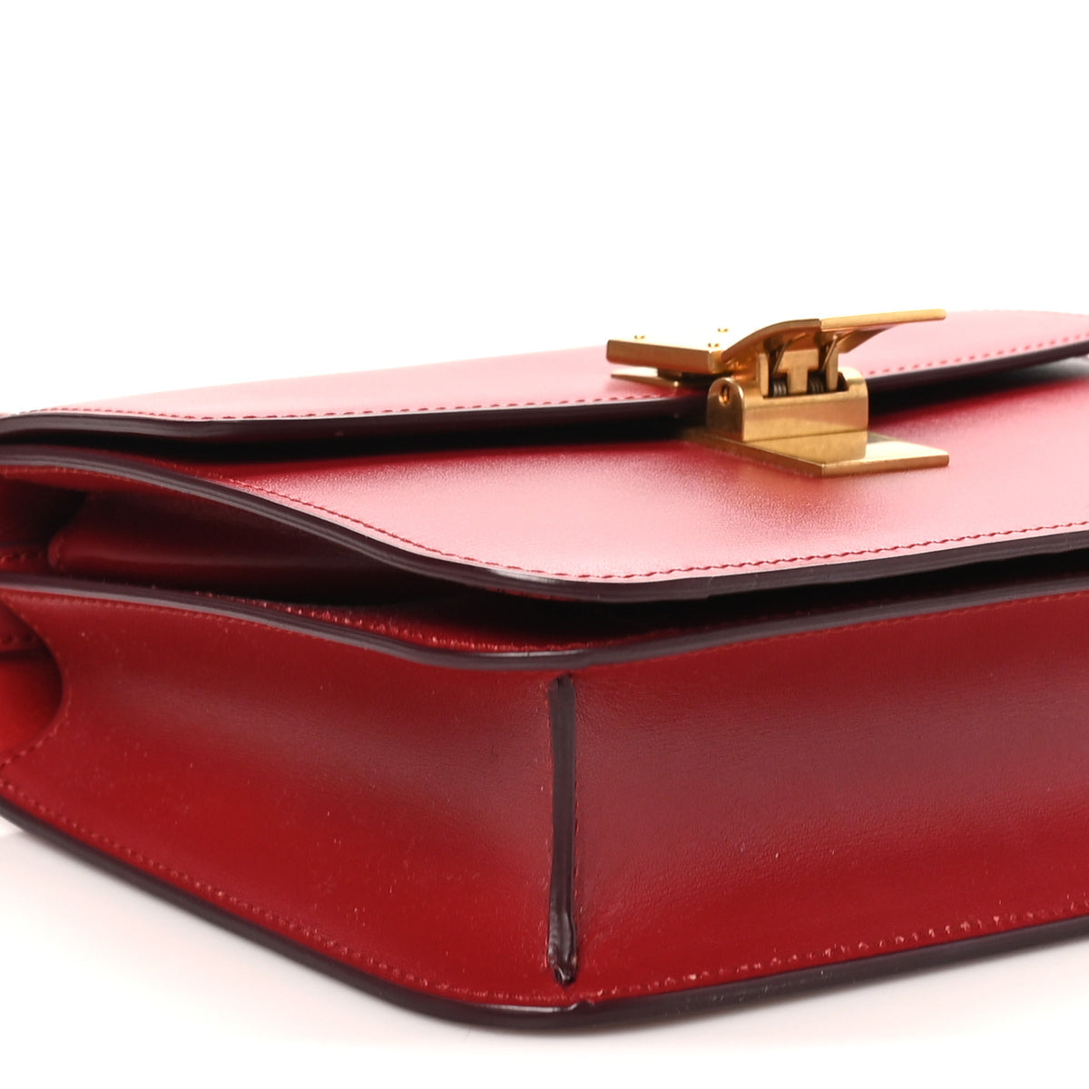 Box Calfskin Teen Classic Box Flap Bag Red