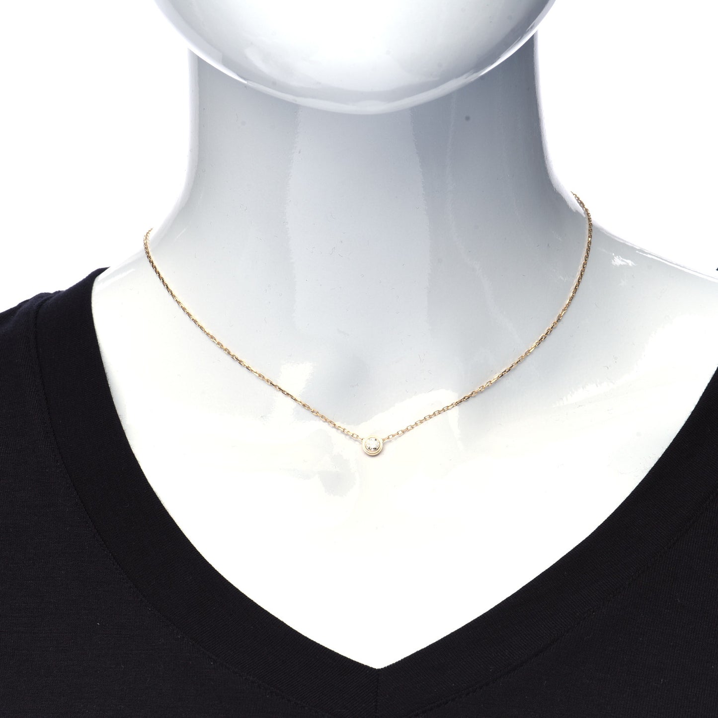 18K Yellow Gold Diamond LM D'Amour Pendant Necklace