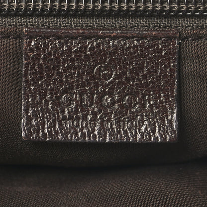 Gucci Monogram Web Medium Half Moon Hobo Dark Brown 5 of 9
