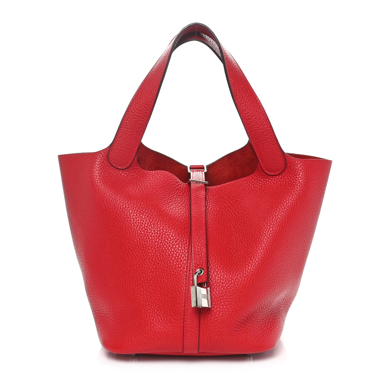 Hermes Taurillon Clemence Picotin Lock 22 MM Rouge Vif 1 of 10