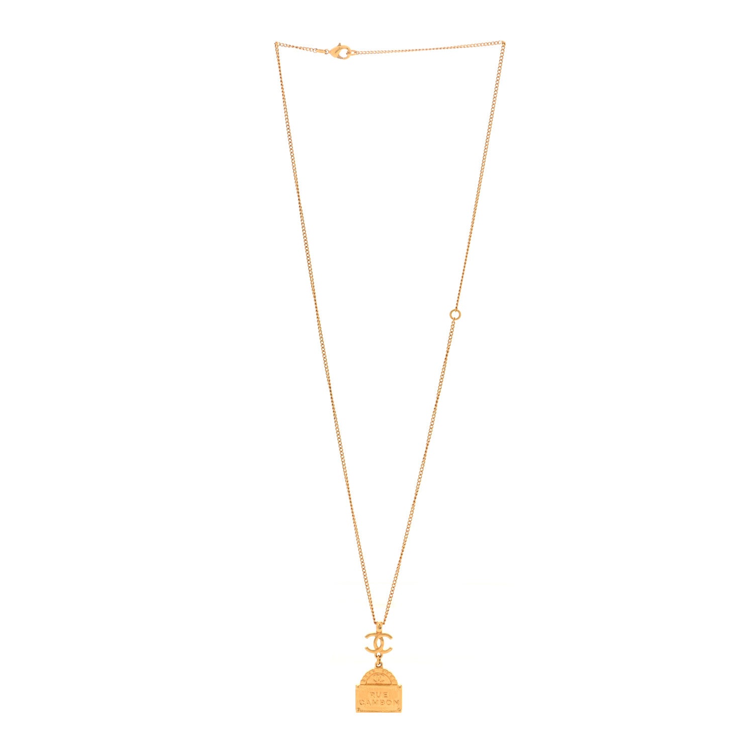 Chanel Metal CC Rue Cambon Necklace Gold 3 of 5