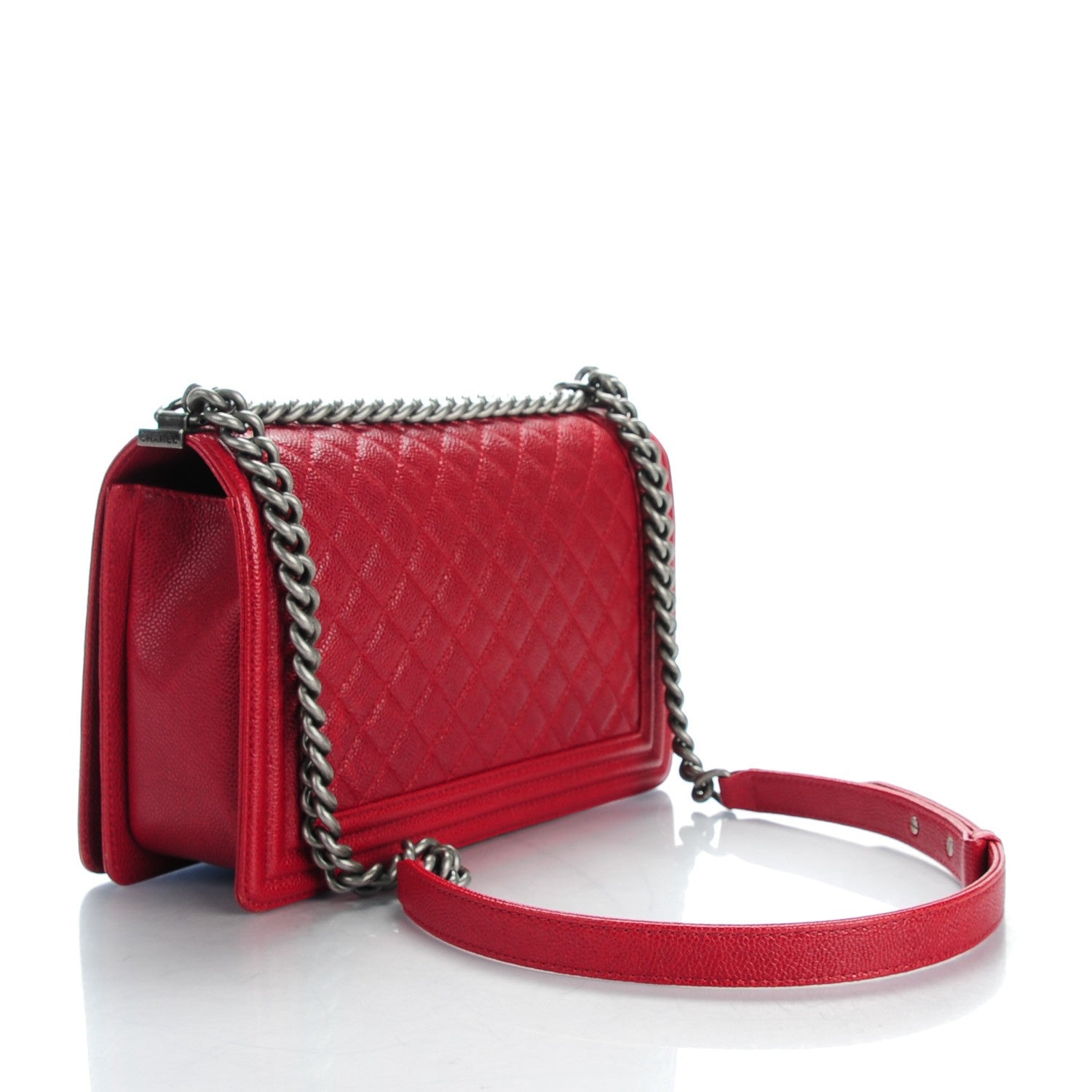 Chanel Caviar Quilted New Medium Boy Flap Dark Red 3 of 8