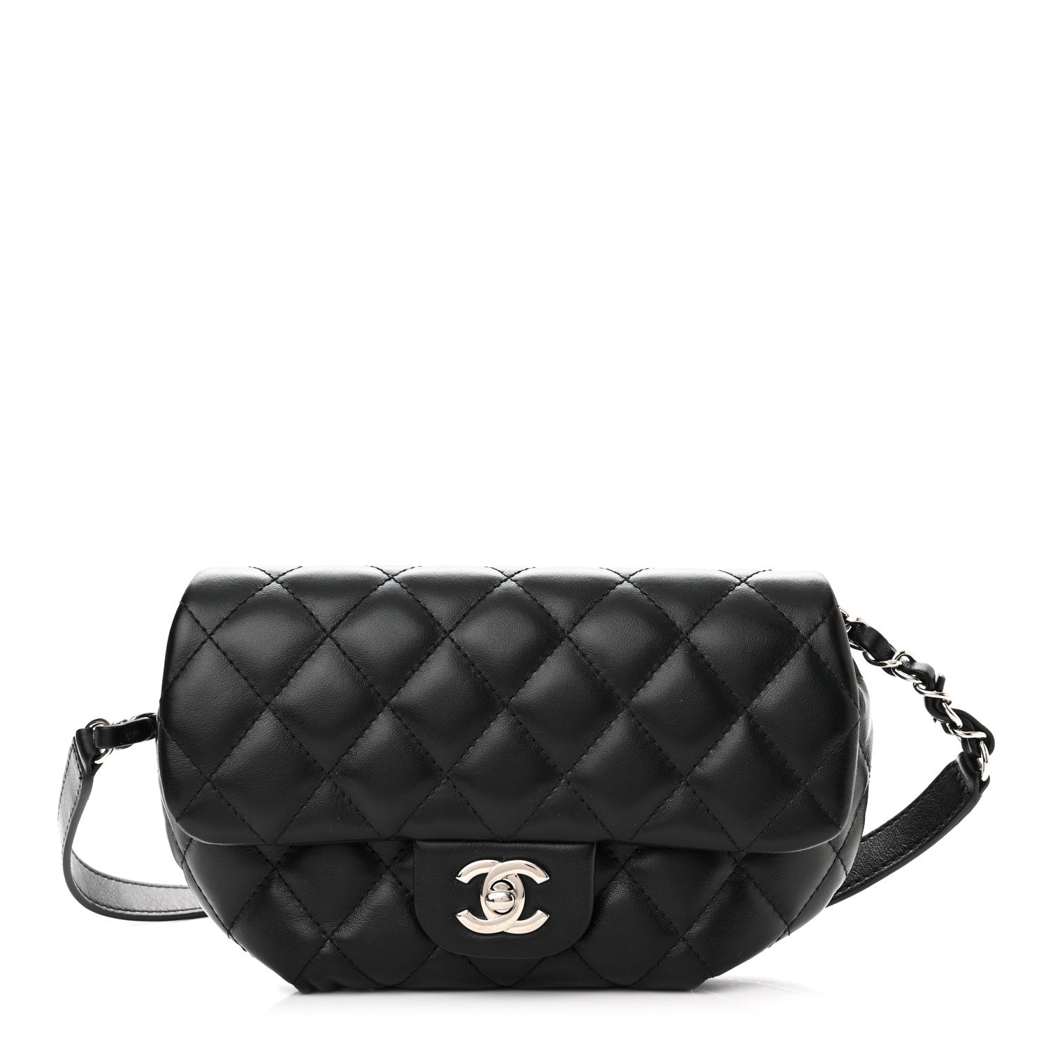 Chanel Calfskin Quilted CC Uniform Flap Belt Bag Black 1 of 12