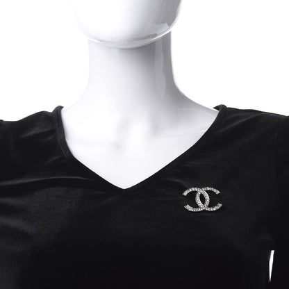 Chanel Crystal CC Brooch Silver 2 of 5