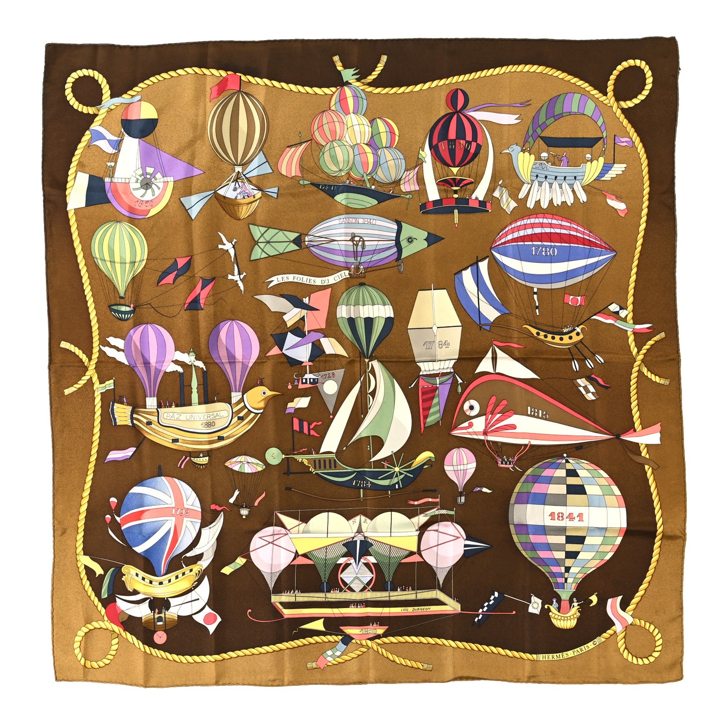 Silk Les Folies Du Ciel Double Face Scarf 90