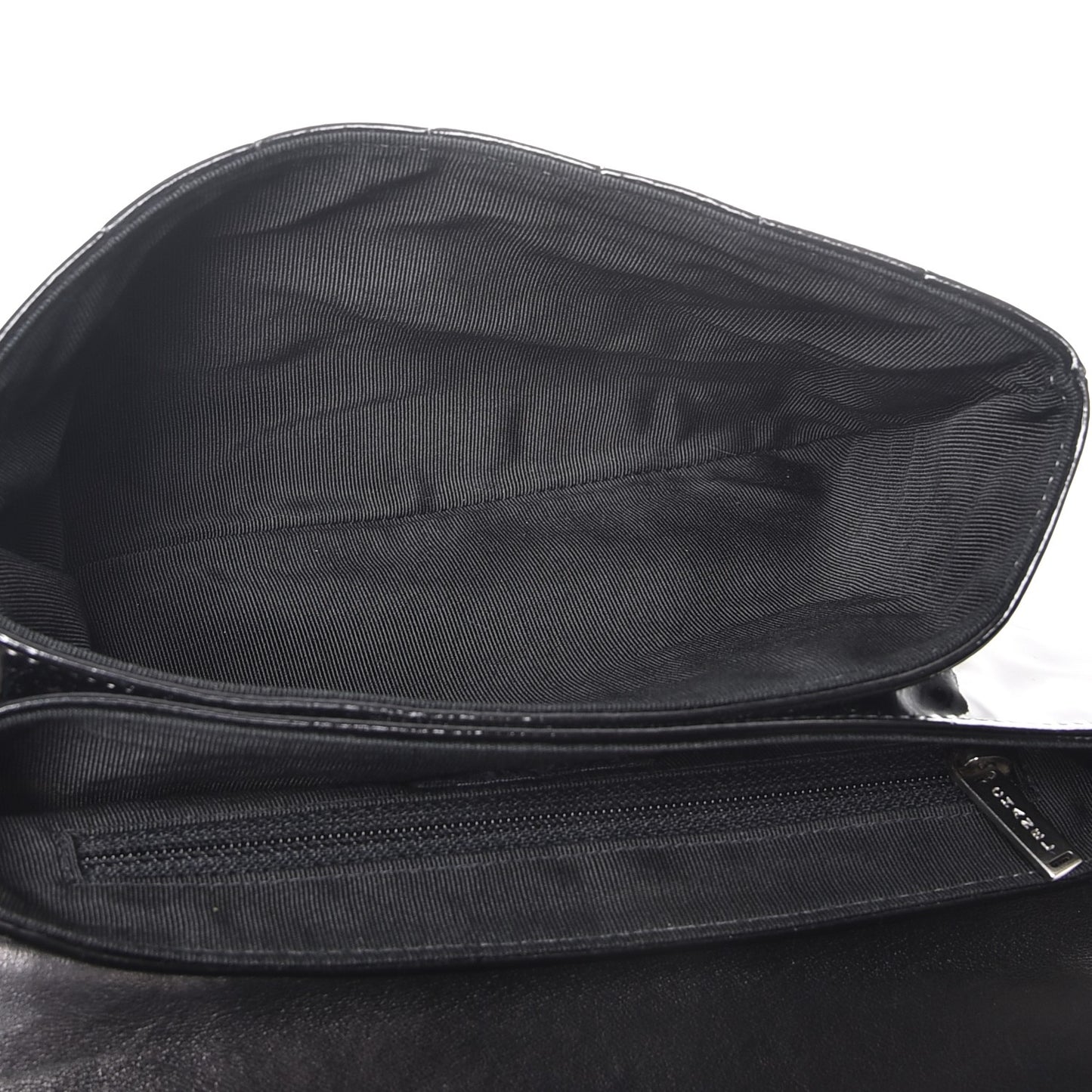 Patent Chocolate Bar Quilted Computer Keys Flap Black