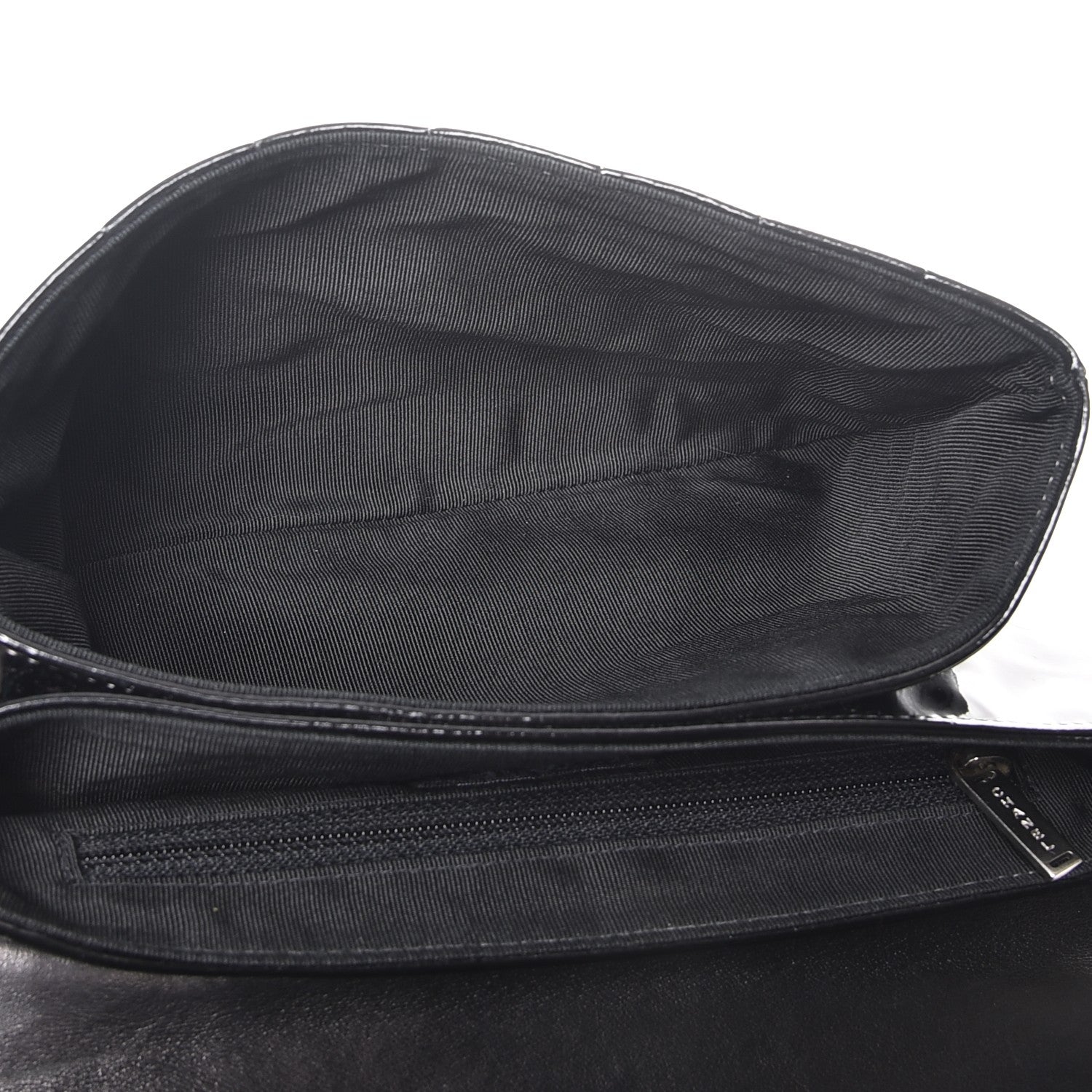 Chanel Patent Chocolate Bar Quilted Computer Keys Flap Black 5 of 12