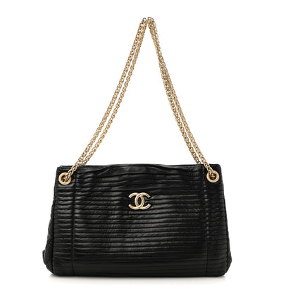 Chanel Lambskin Pleated Shoulder Bag Black 1 of 12