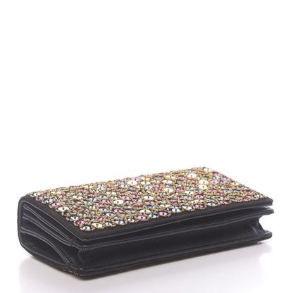 Christian Dior Sequin Suede Calfskin Logo Clutch Black Multicolor 4 of 12