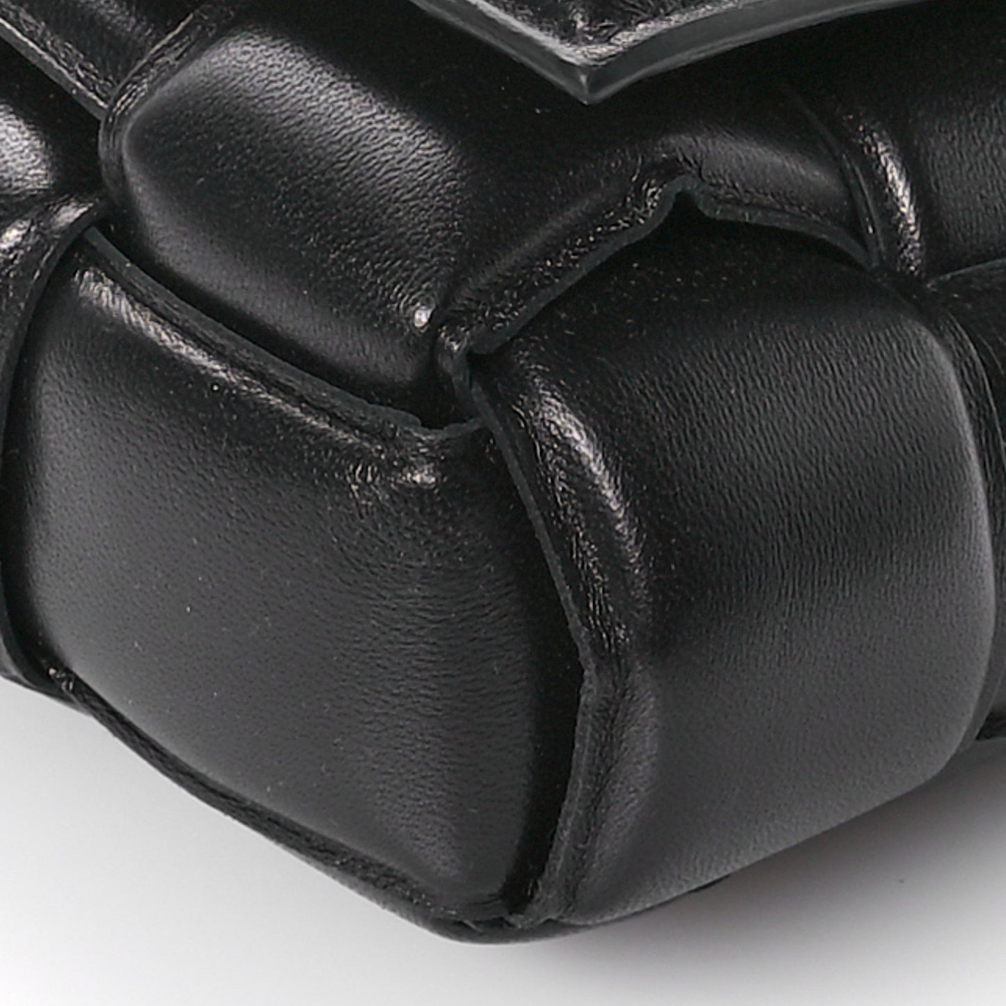 Lambskin Maxi Intreccio Padded Chain Cassette Crossbody Bag Black