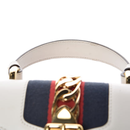 Gucci Calfskin Mini Sylvie Top Handle Bag White 11 of 14