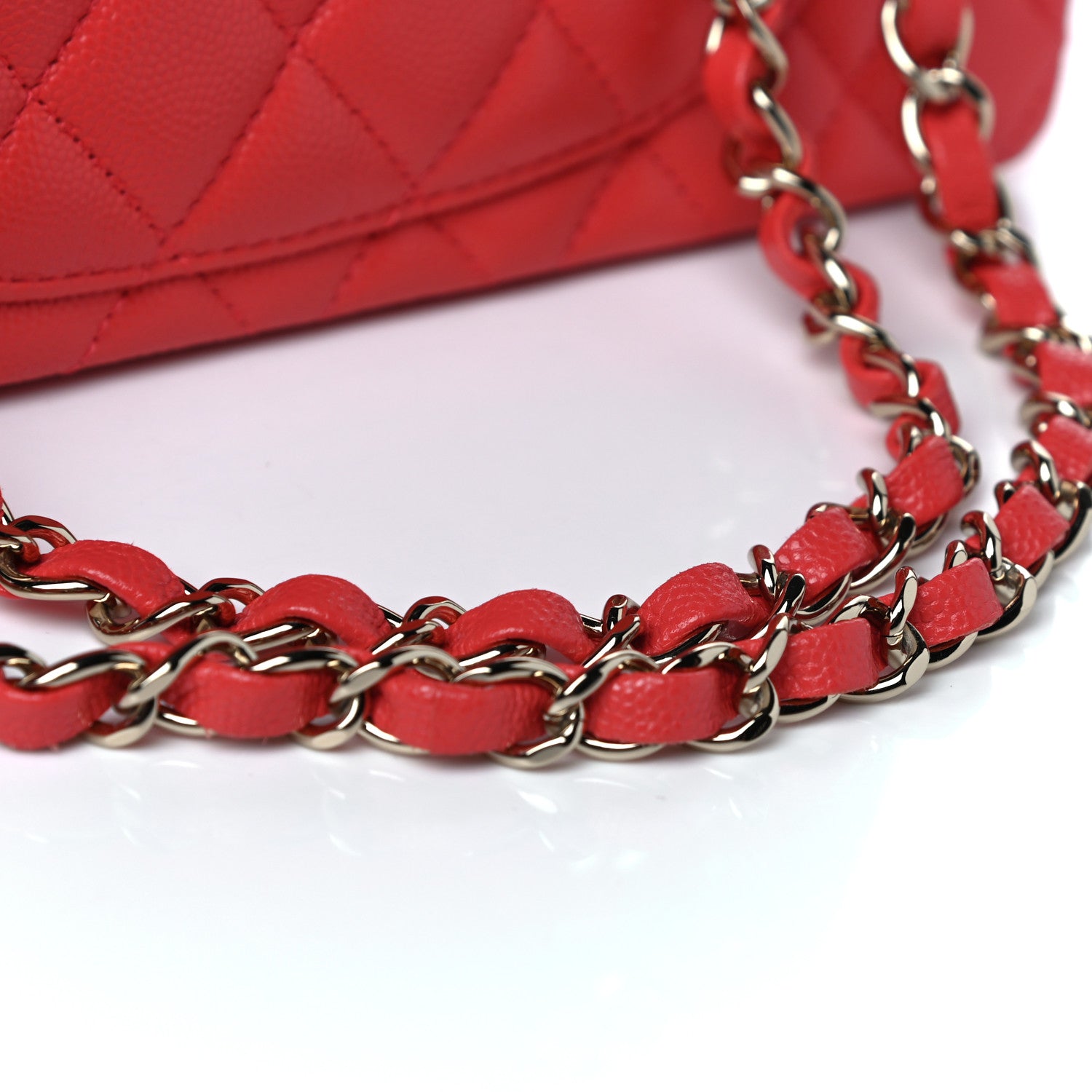 Chanel Caviar Quilted Small Double Flap Red 13 of 14