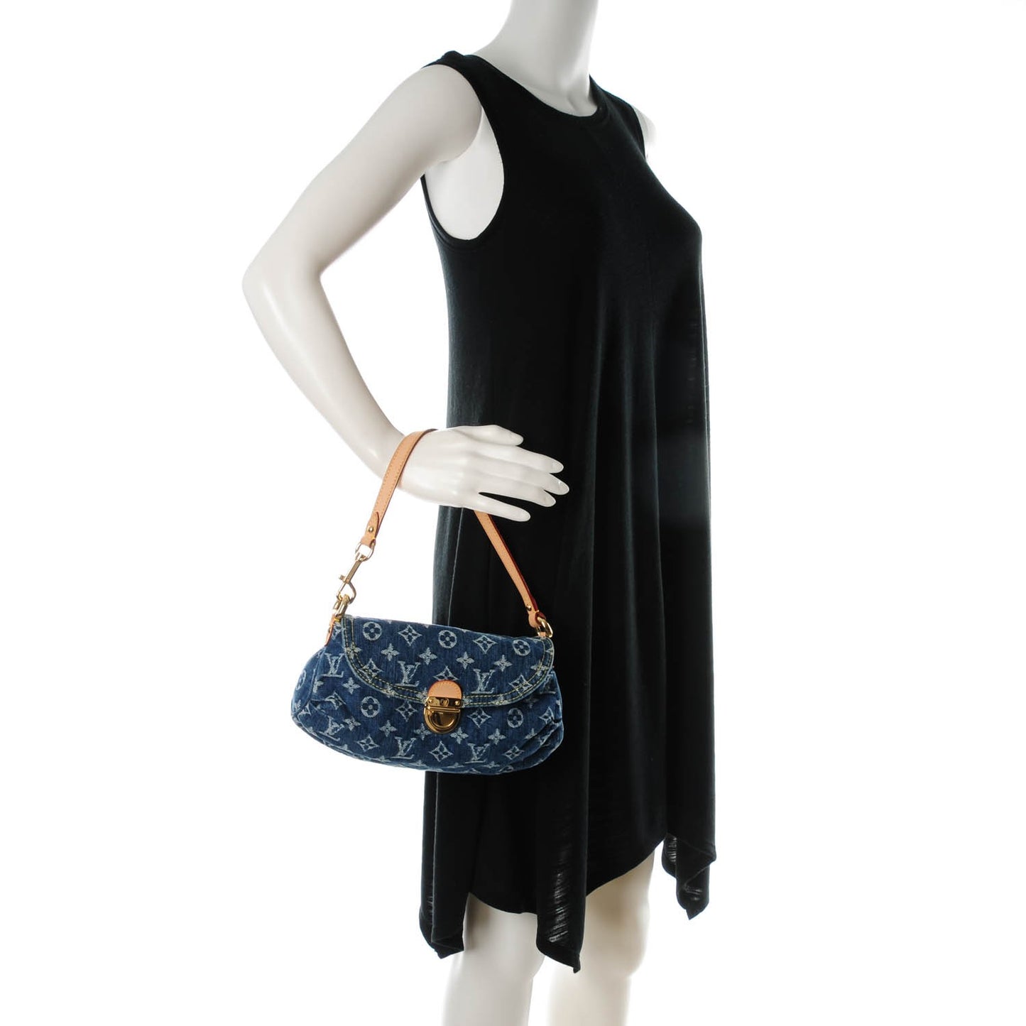 Monogram Denim Mini Pleaty Blue