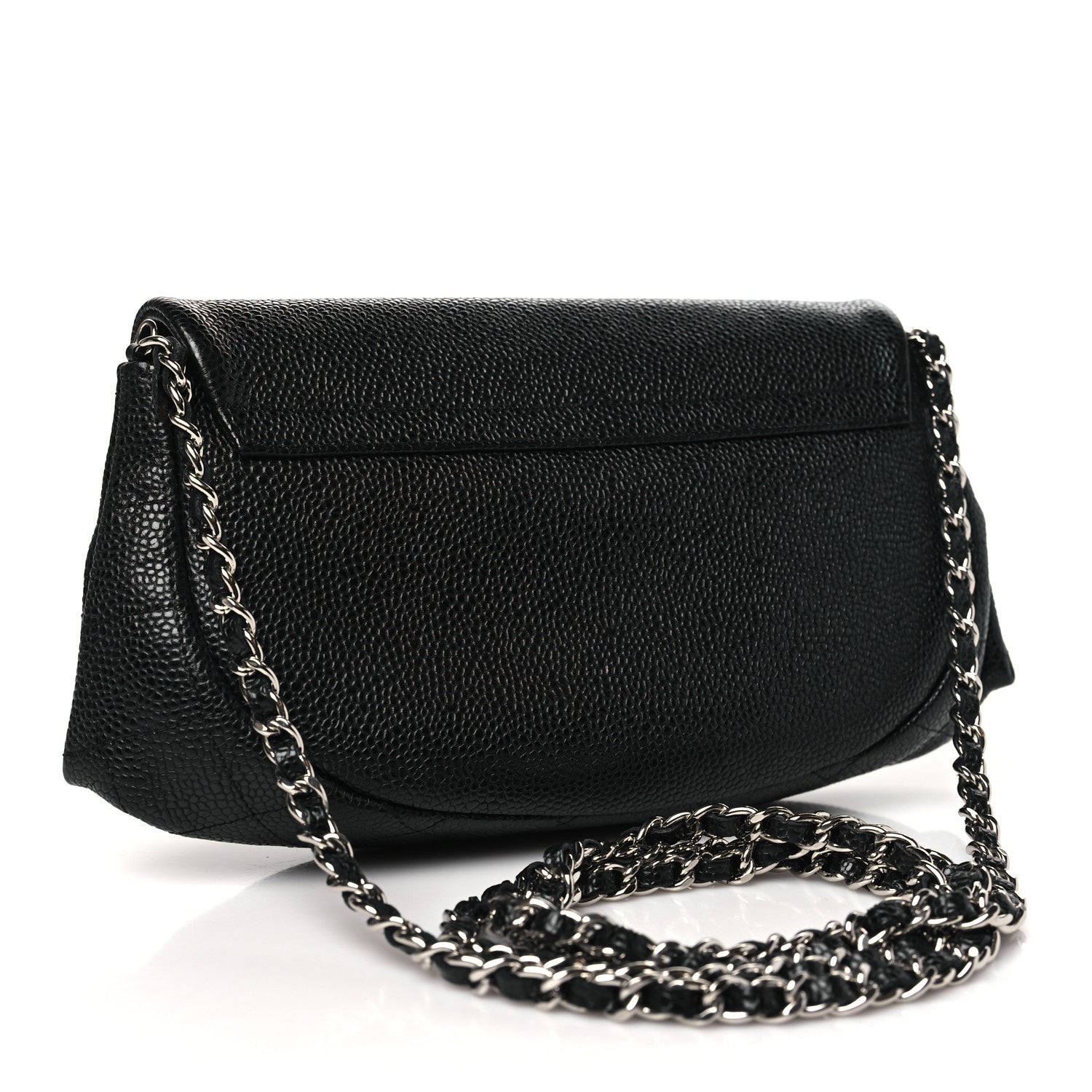 Chanel Caviar Half Moon Wallet On Chain WOC Black 3 of 11