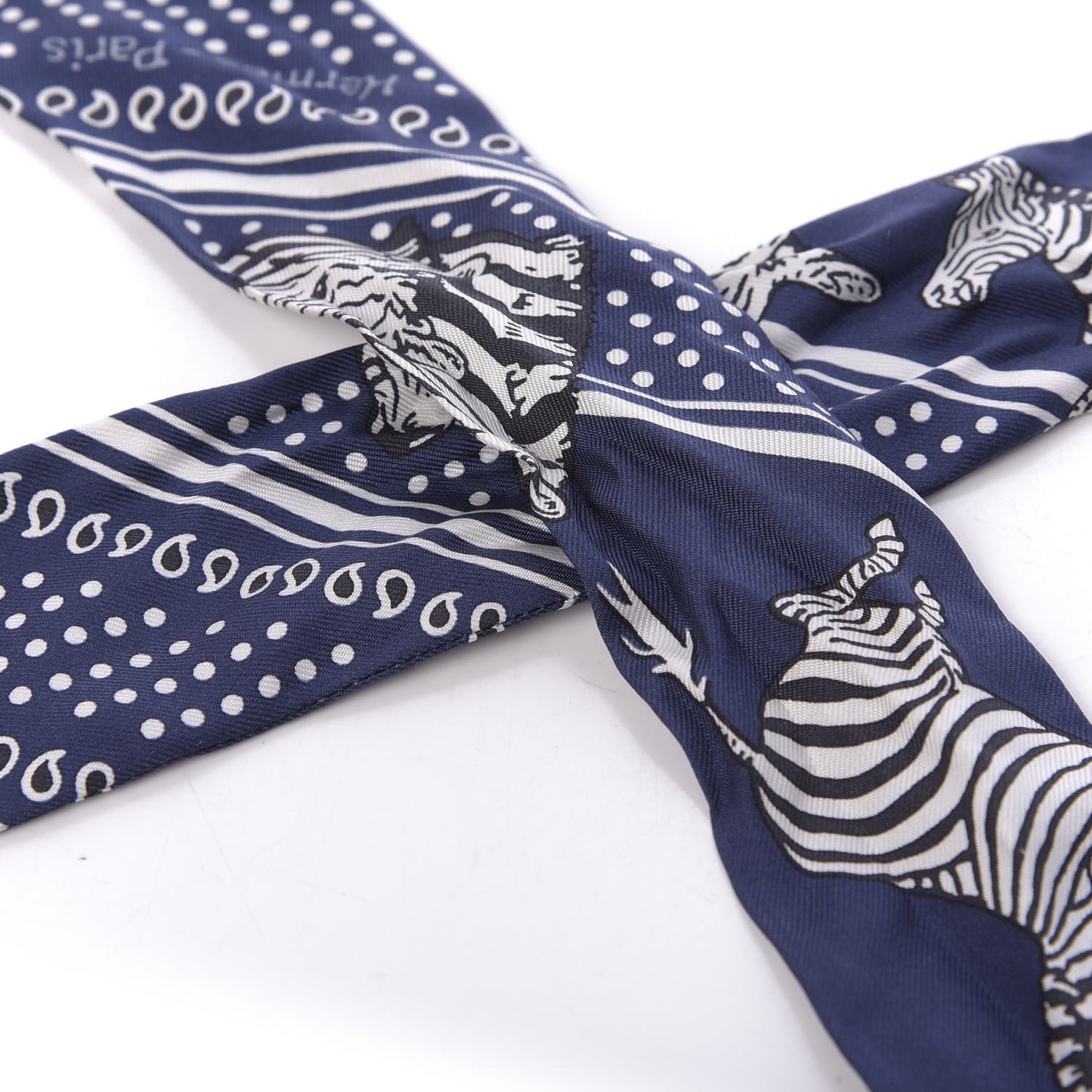 Silk Les Zebres Twilly Gris Marine Black White
