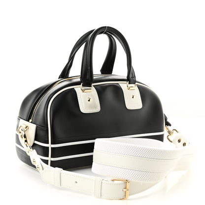 Christian Dior Calfskin Small Dior Vibe Zip Bowling Bag Blue White 2 of 10