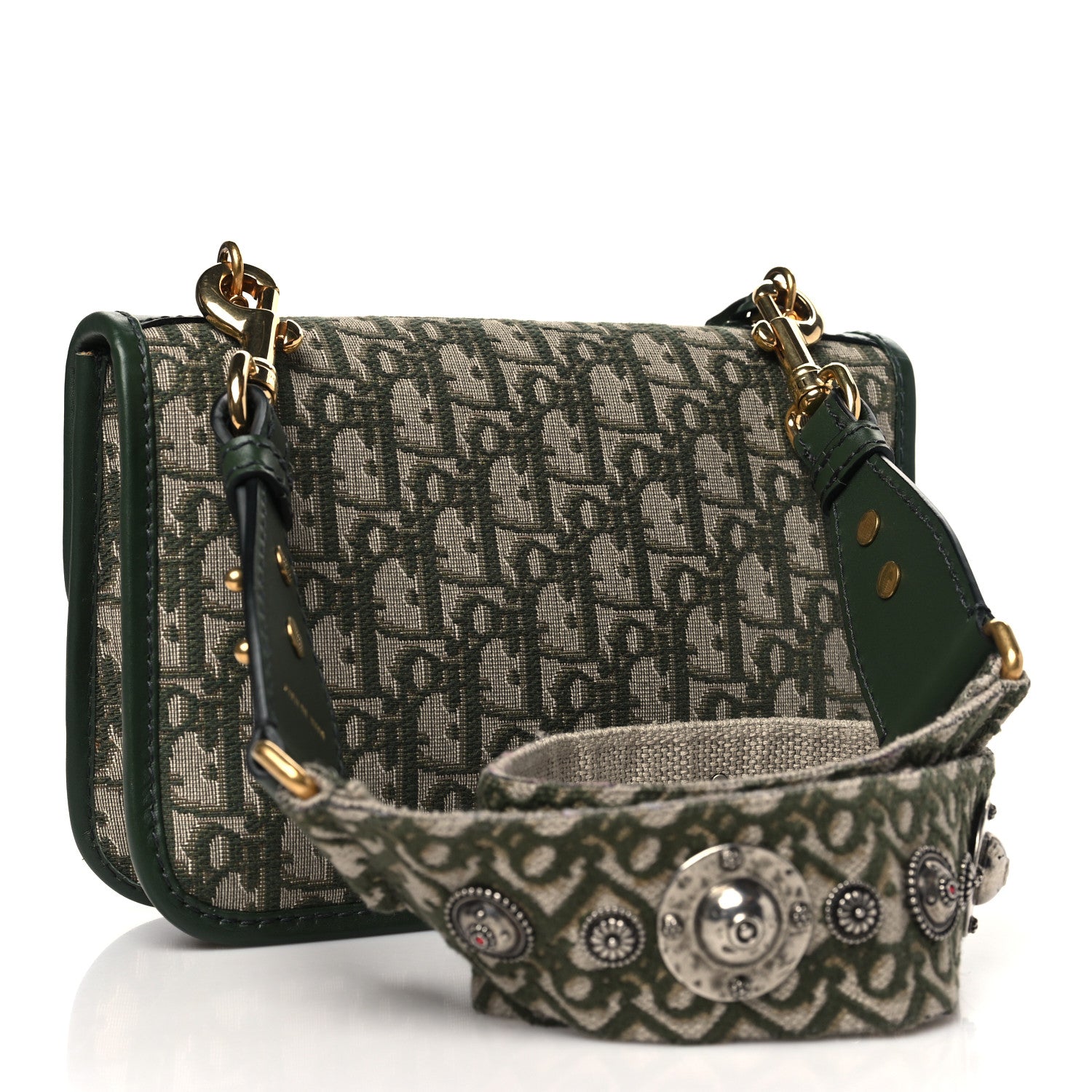 Christian Dior Oblique DiorAddict Flap Bag Green 4 of 9