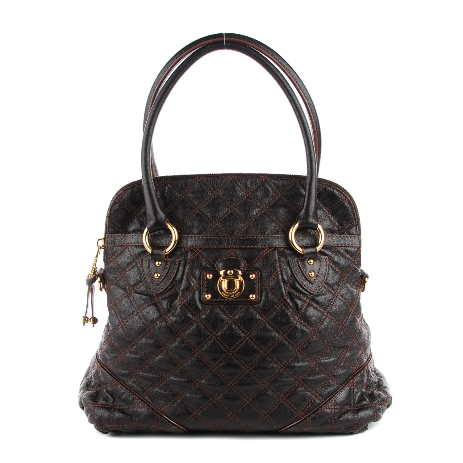 Marc Jacobs Lacquered Goatskin Quilting Class Satchel Truffle 1 of 10