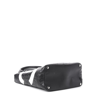 Chanel Calfskin Quilted Medium Cambon Tote Black White 3 of 9