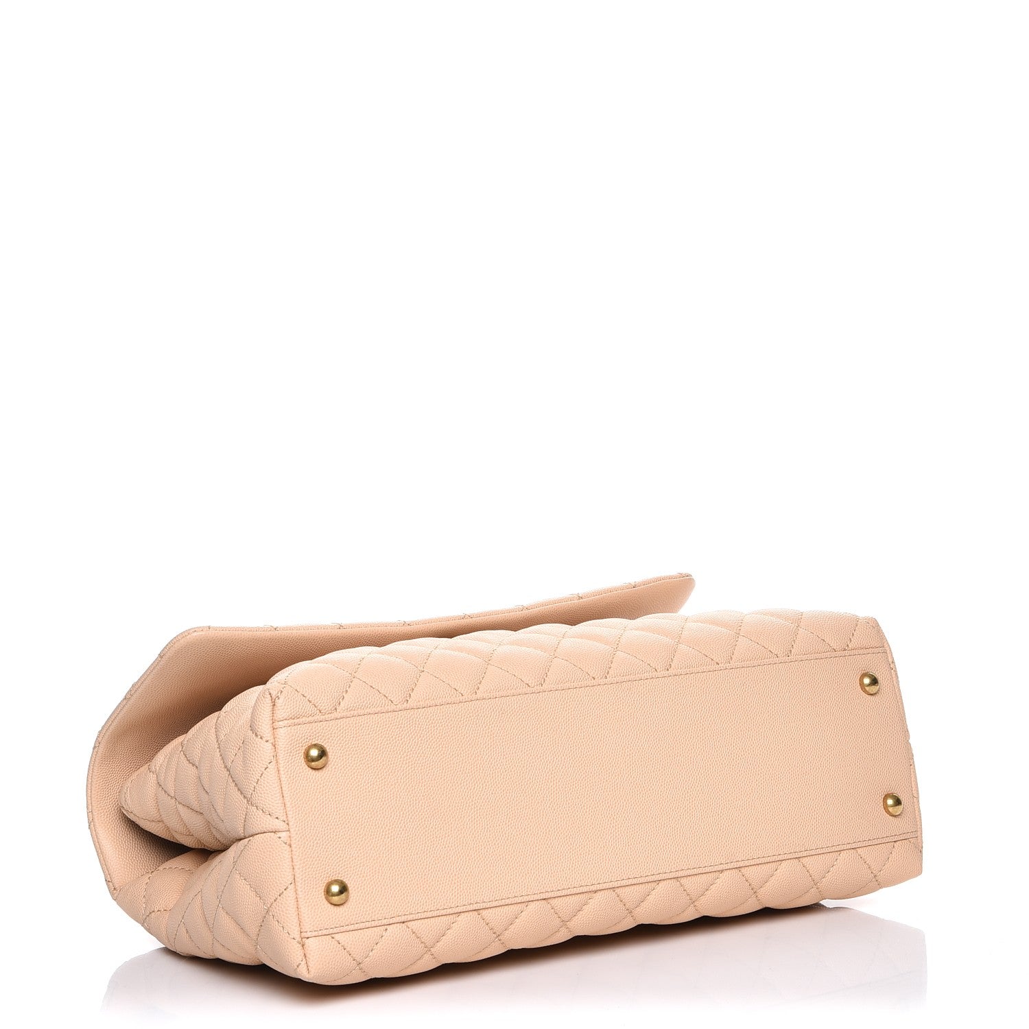 Chanel Caviar Quilted Medium Coco Handle Flap Light Beige 5 of 10