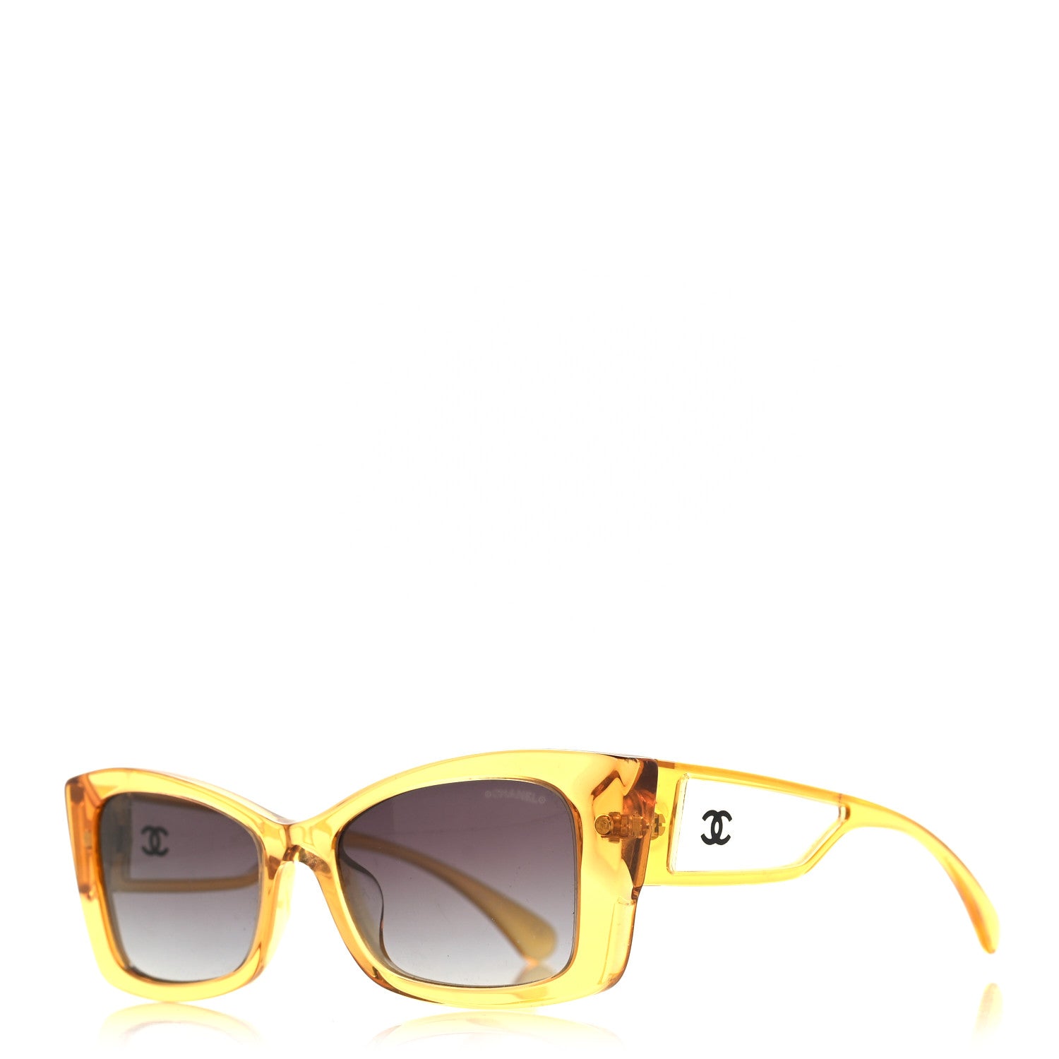 Chanel Acetate CC Rectangle Sunglasses 5430-A Yellow 1 of 8