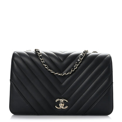 Chanel Calfskin Chevron Quilted Large Statement Flap Black 1 of 9