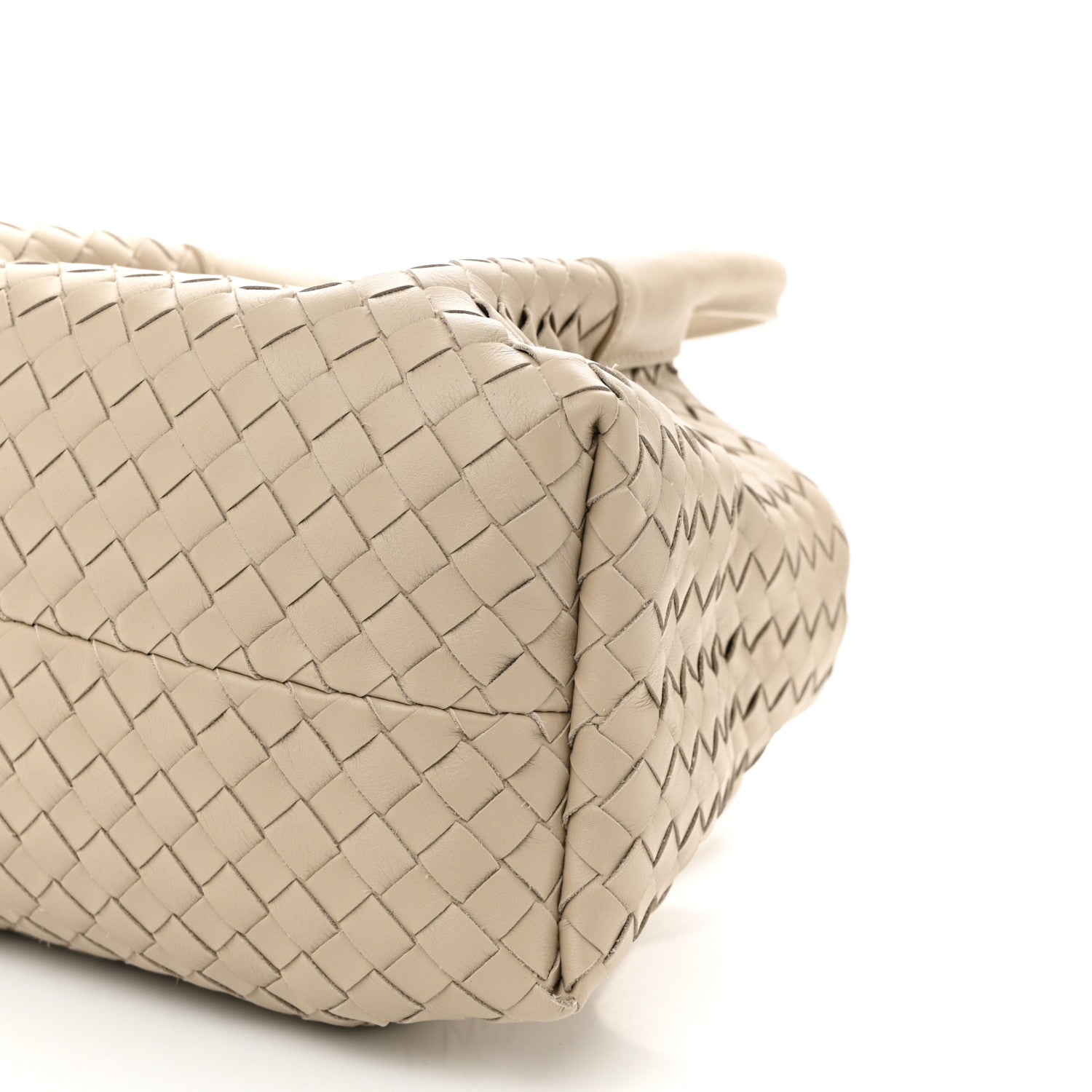 Bottega Veneta Calfskin Intrecciato Small Pinacoteca Tote Ecru