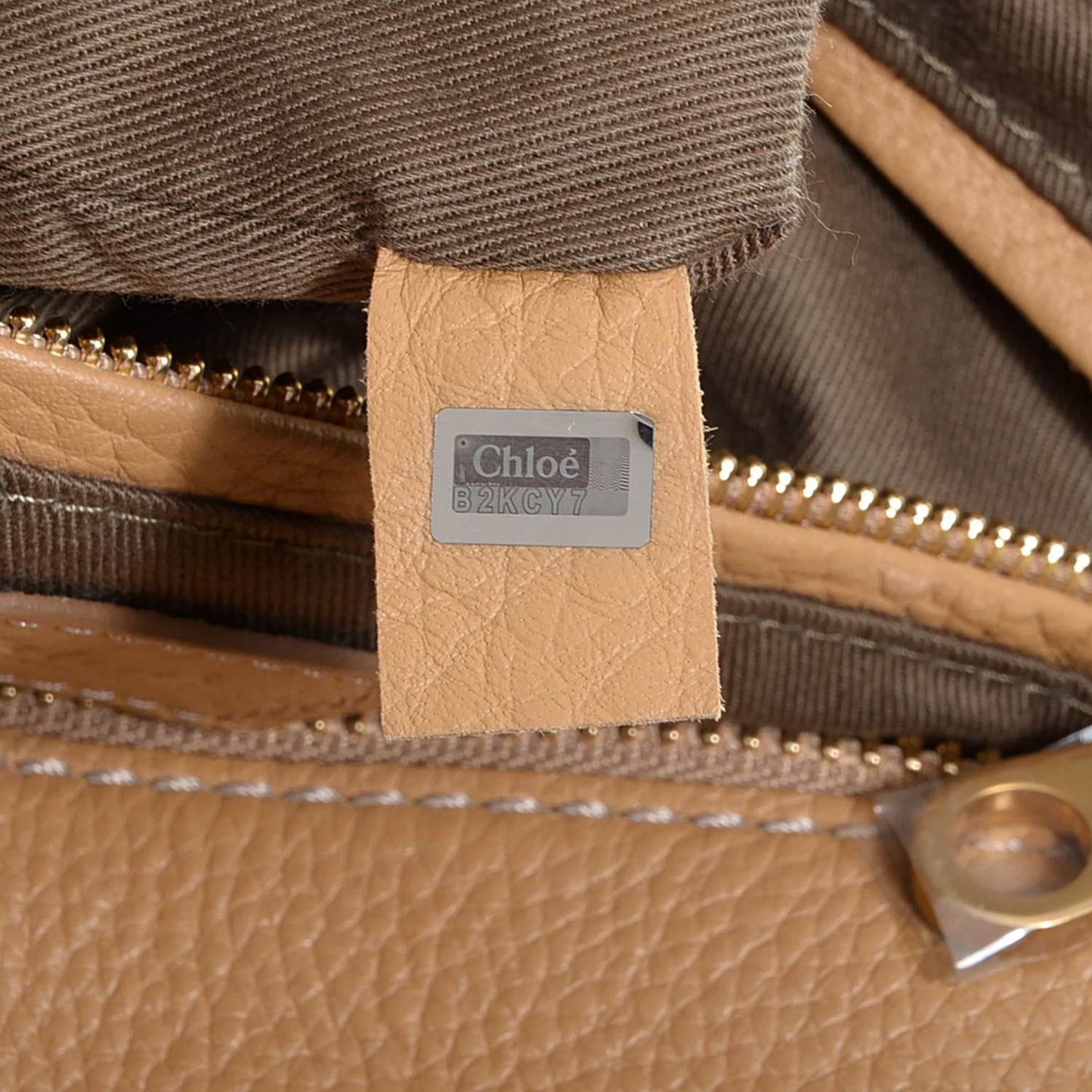 Calfskin Large Marcie Satchel Sand Shell
