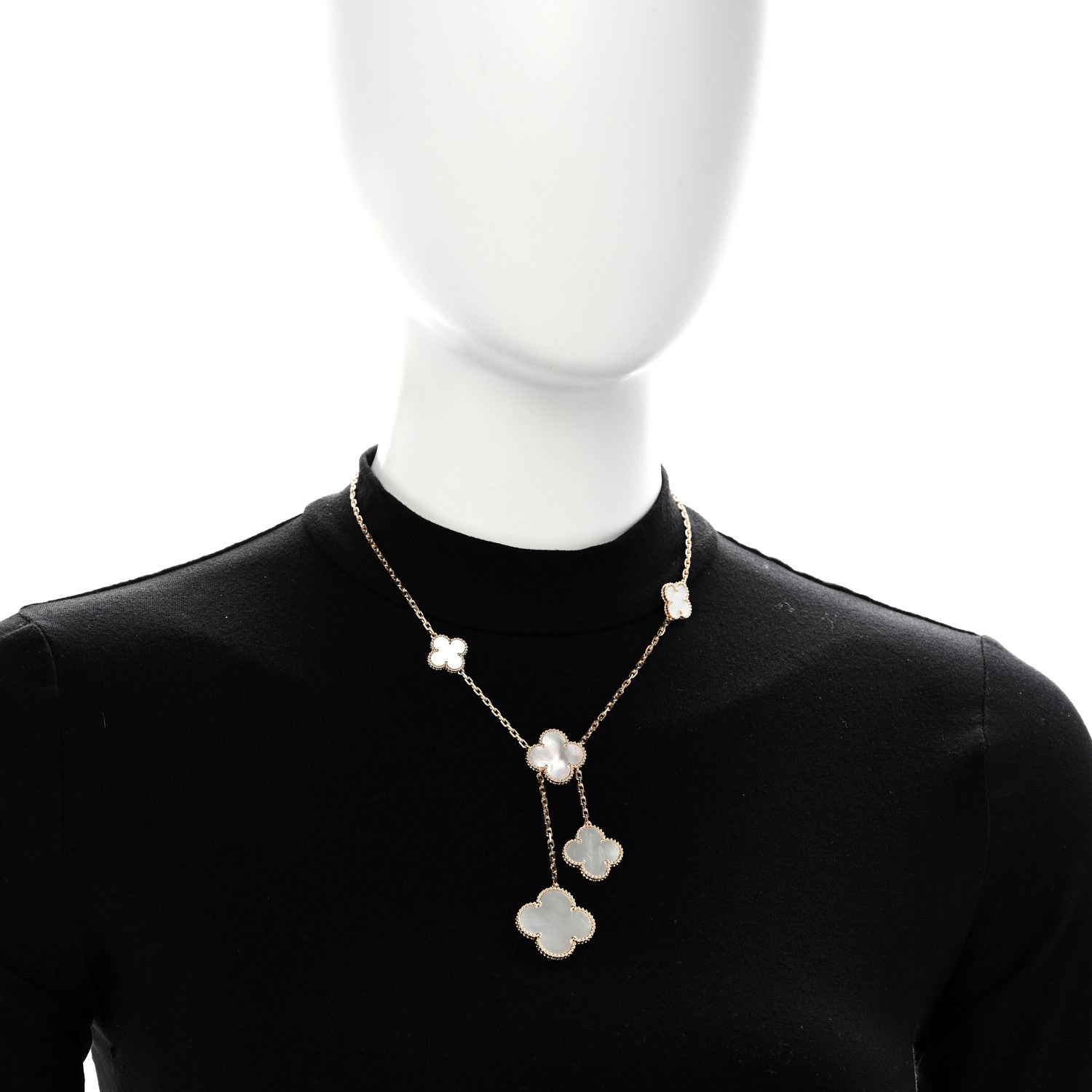 Van Cleef & Arpels 18K Yellow Gold Mother of Pearl 6 Motifs Magic Alhambra Necklace 2 of 6