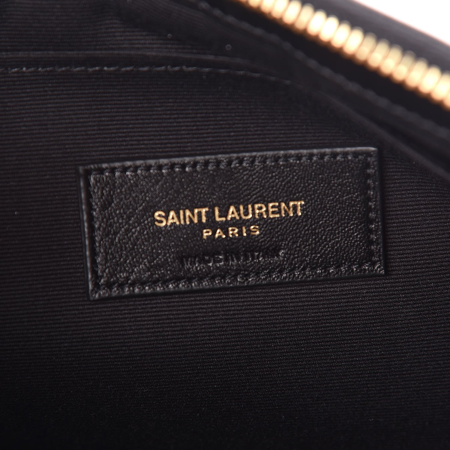 Saint Laurent Calfskin Matelasse Chevron Monogram A5 Wristlet Black 6 of 8