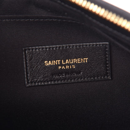 Saint Laurent Calfskin Matelasse Chevron Monogram A5 Wristlet Black 6 of 8