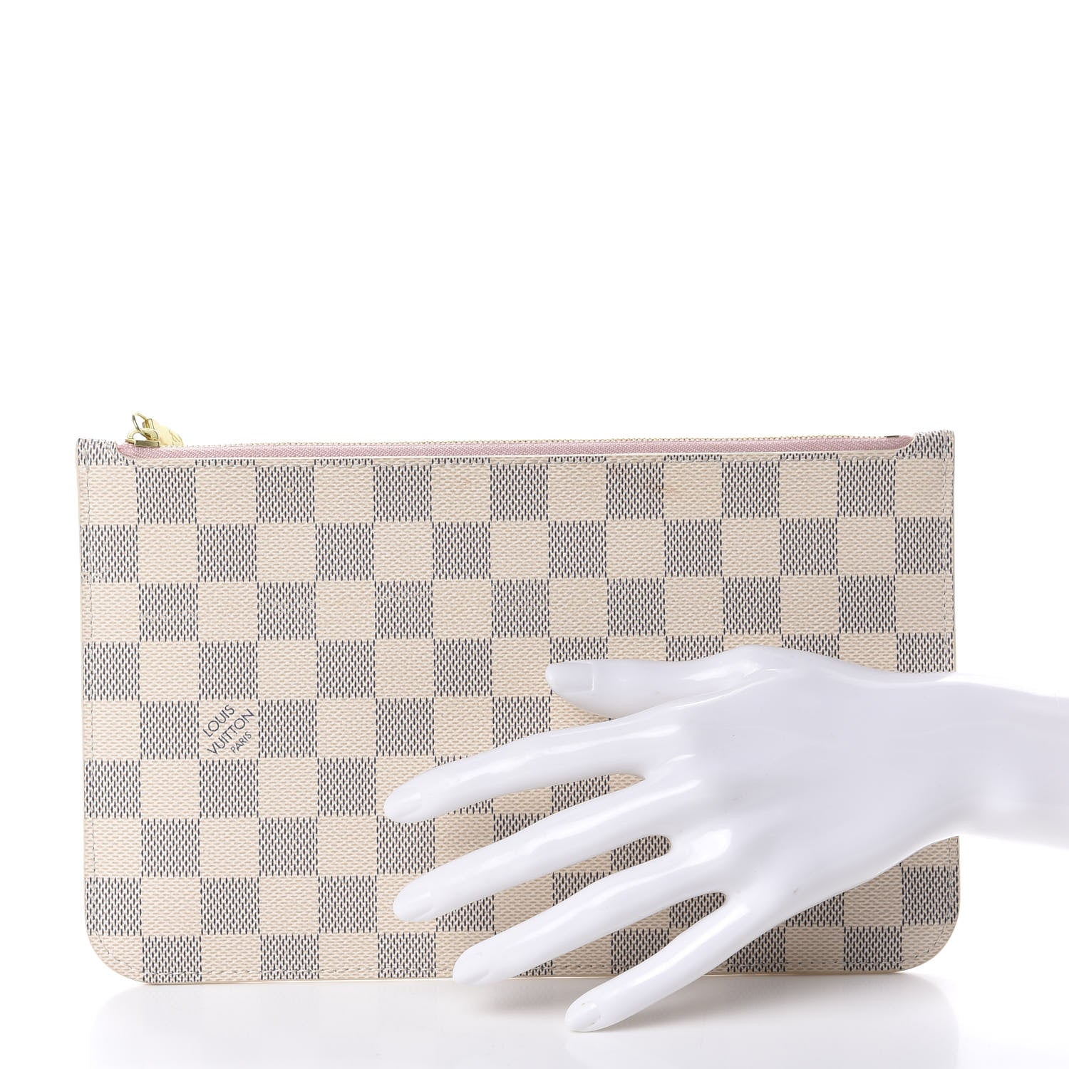 Louis Vuitton Damier Azur Neverfull MM GM Pochette Rose Ballerine 2 of 8