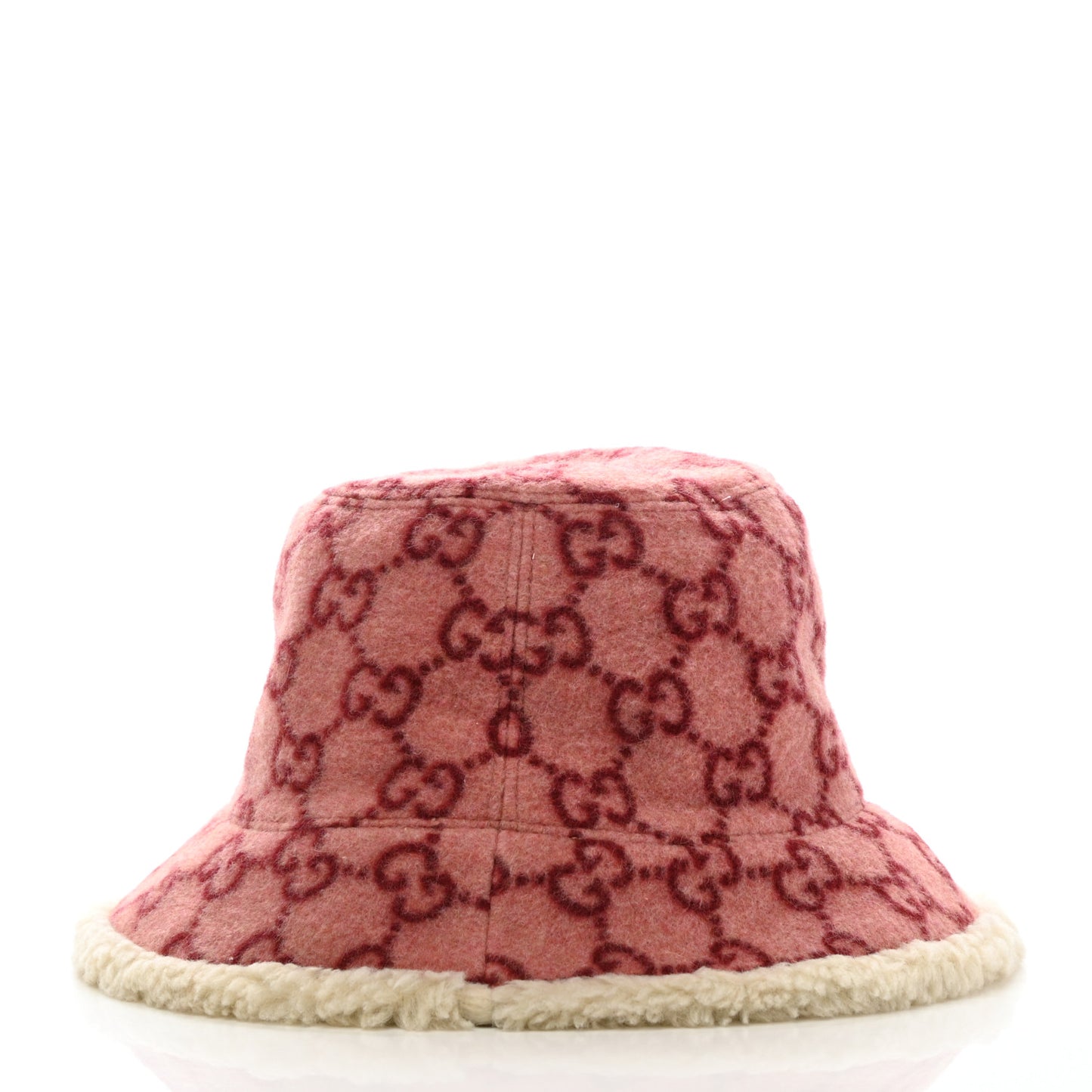 Covered Wool GG Monogram Bucket Hat M Roseate White