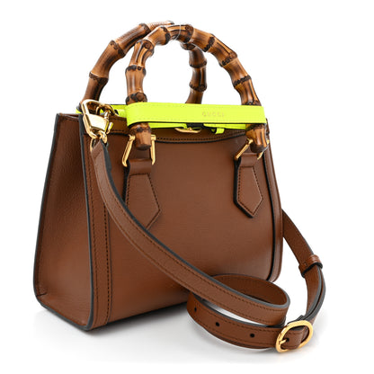 Gucci Wonka Grain Calfskin Mini Diana Tote Bag Cuir Yellow Fluo 3 of 12