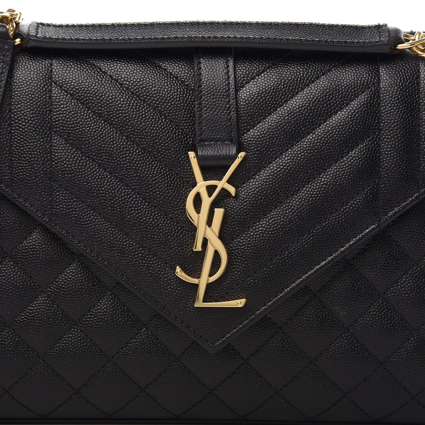 Grain De Poudre Textured Mixed Matelasse Triquilt Medium Monogram Satchel Black