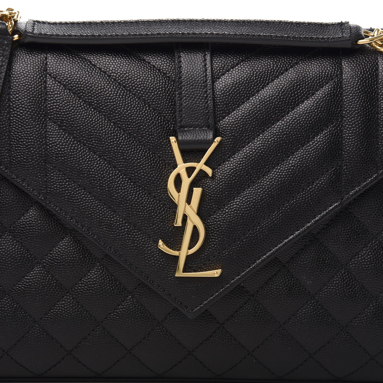 Saint Laurent Grain De Poudre Textured Mixed Matelasse Triquilt Medium Monogram Satchel Black 13 of 13