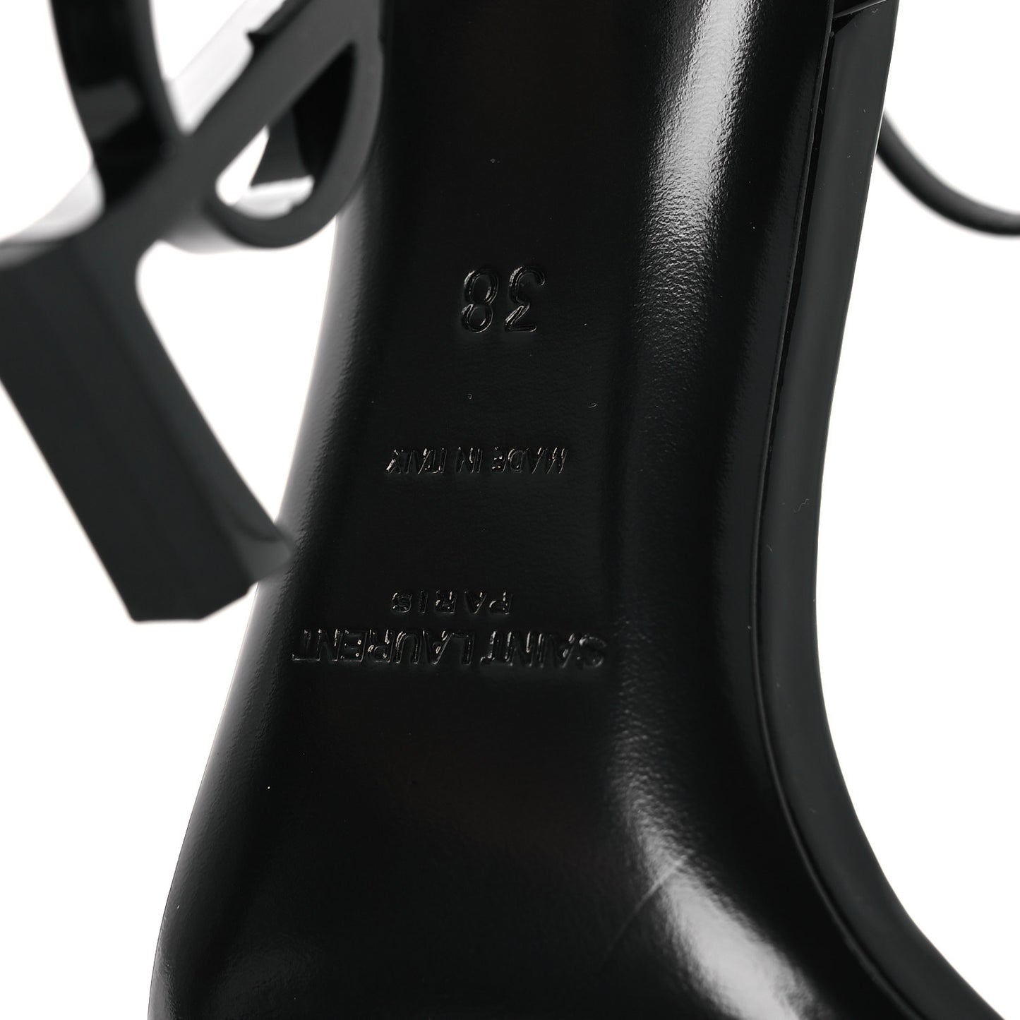 Patent Calfskin Opyum 110 Sandals 38 Black