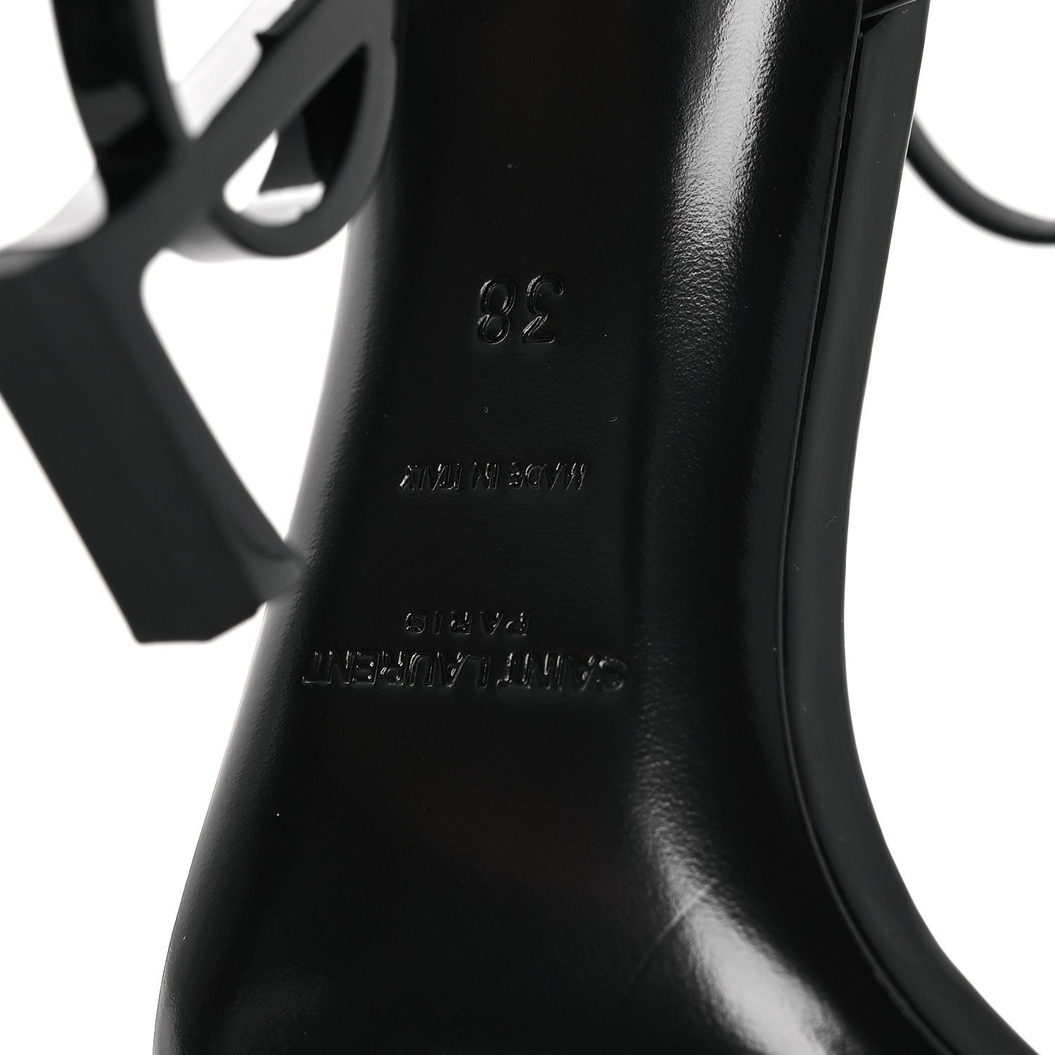 Saint Laurent Patent Calfskin Opyum 110 Sandals 38 Black 8 of 11
