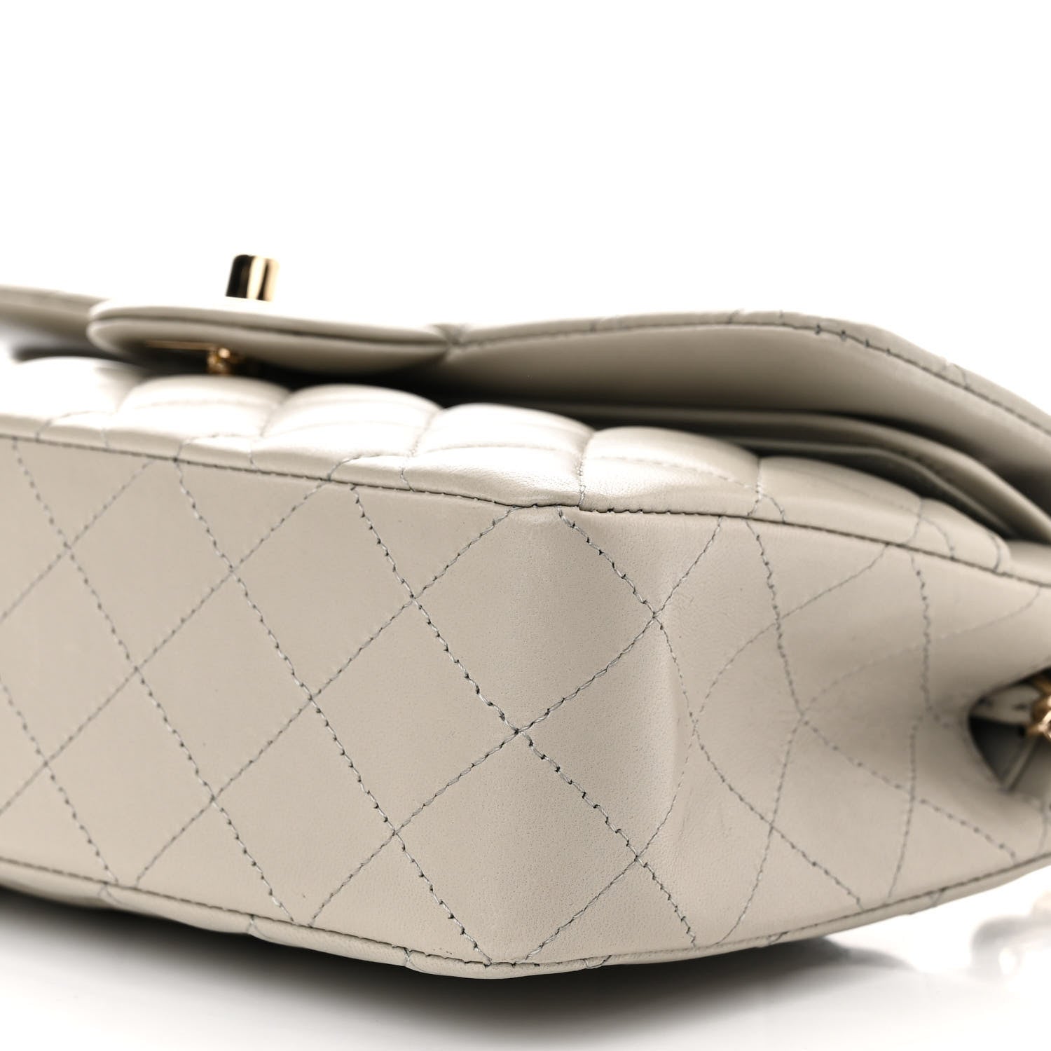 Chanel Lambskin Quilted Small Double Flap Grey 10 of 11