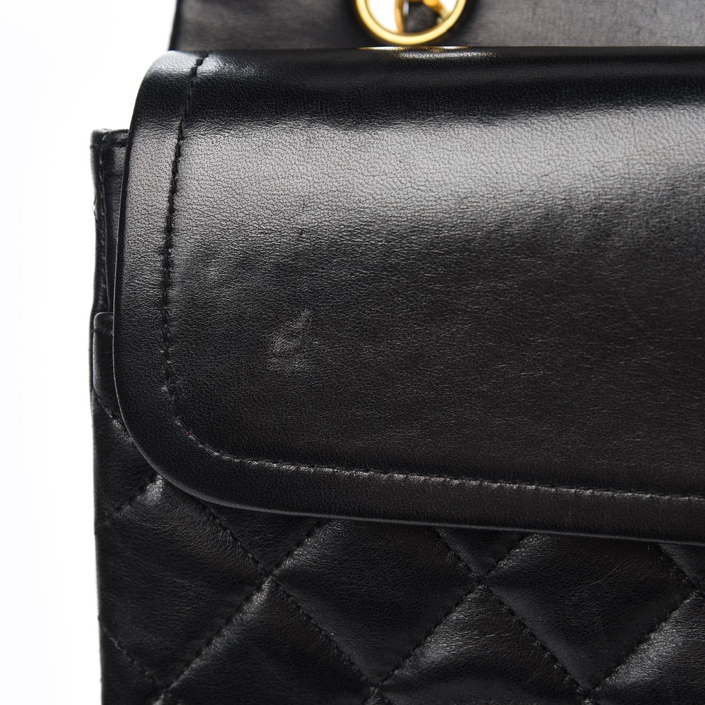 Lambskin Quilted Medium Double Flap Black