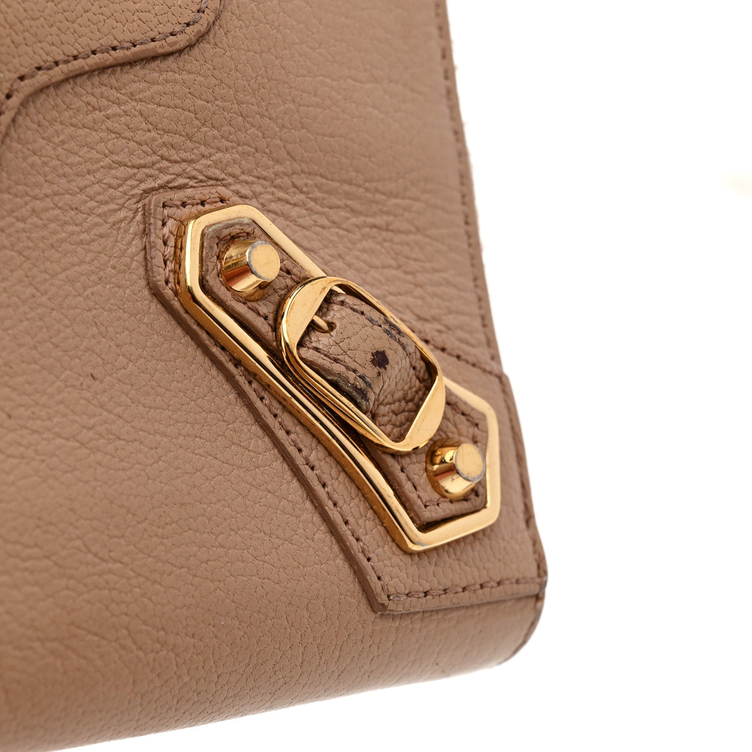 Balenciaga Chevre Gold Metallic Edge Hardware Continental Zip Around Wallet Rose Des Sables 11 of 12