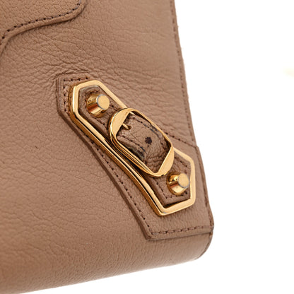 Balenciaga Chevre Gold Metallic Edge Hardware Continental Zip Around Wallet Rose Des Sables 11 of 12
