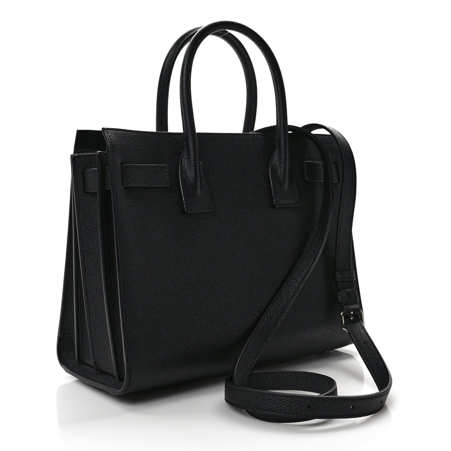 Grained Calfskin Baby Sac De Jour Black